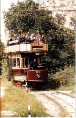 
Crich Tramway Museum, LCC tramcar No 106, August 1985